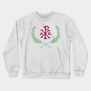 In hoc signo vinces | In this sign conquer - Chi Ro with Olive Branches Crewneck Sweatshirt